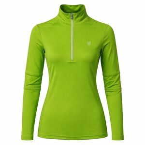 NEW Toni Sailer Half Zip Top Womens 34/ US 4 Green‎ Swarovski Elements Odor Free